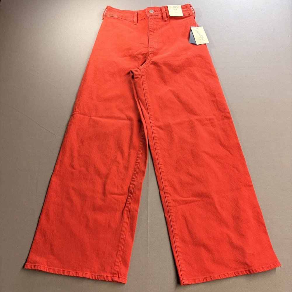 Women's Universal Thread Size 4 High Rise Red Sailor Wide Leg Jeans NWT